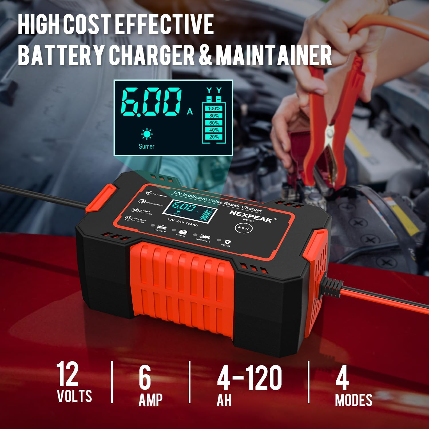 Cargador De Batería Profesional Para Vehículos 🚗 ¡Oferta exclusiva! 🎉