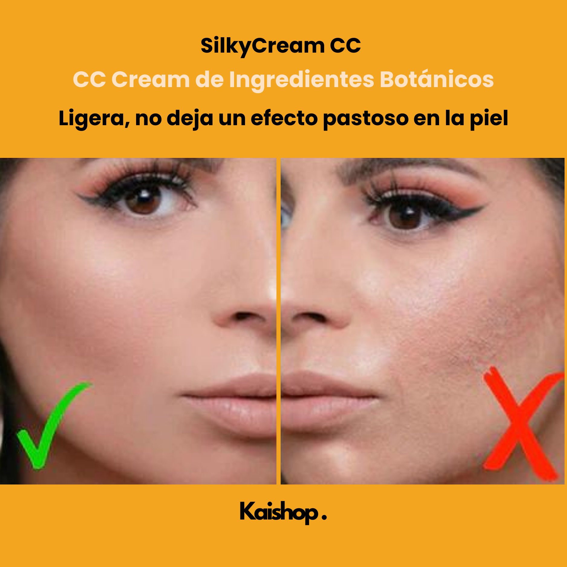 Base de maquillaje Silky CC Cream + Brocha de Regalo (1 + 1 GRATIS)