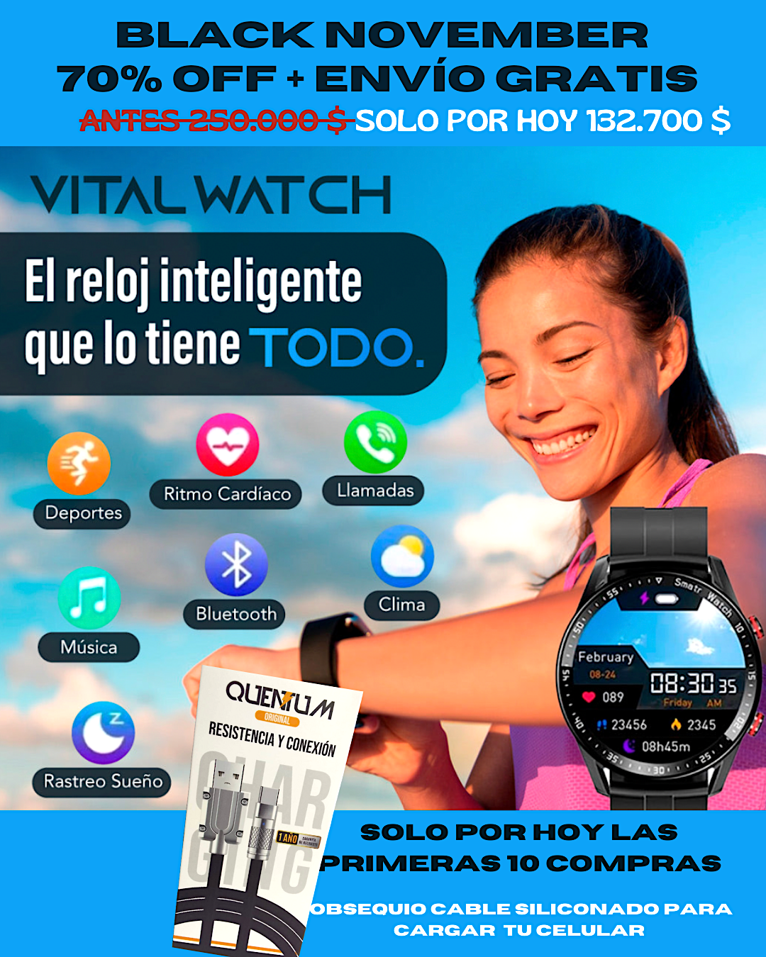 70% OFF 💥 RELOJ INTELIGENTE VITAL WATCH